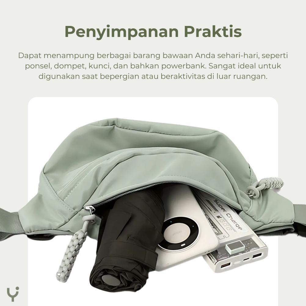 hot product youra - tas pinggang unisex pria wanita / waist bag unisex / tas pinggang waterproof kor