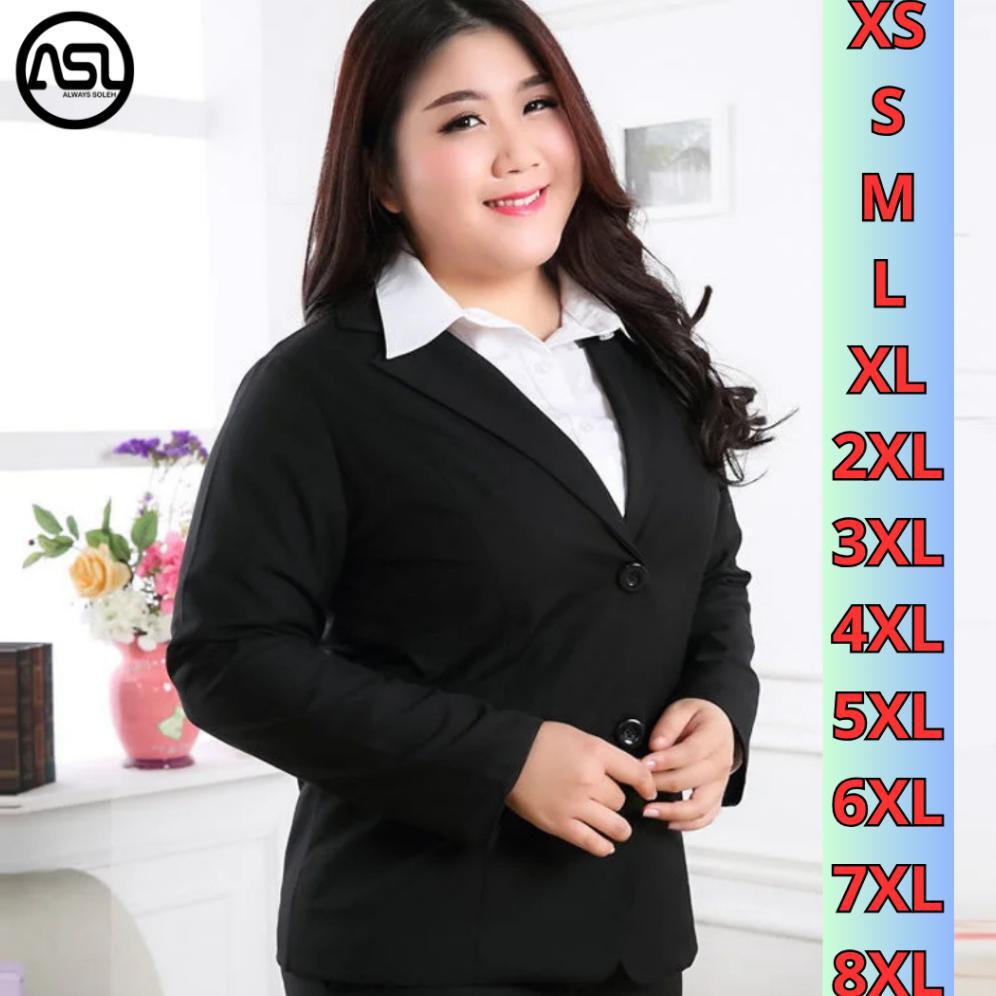 FREE ONGKIR BLAZER HITAM WANITA JUMBO / BLAZER JUMBO WANITA / JAS WANITA FORMAL JUMBO / BLAZER CEWEK