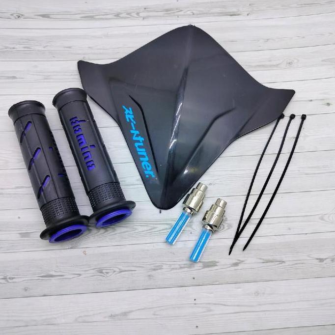 Fimasanihsasti8 - paket visor sepedah bmx beat deluxe+ hangrip sisik+tutup pentil ban nyala free tal