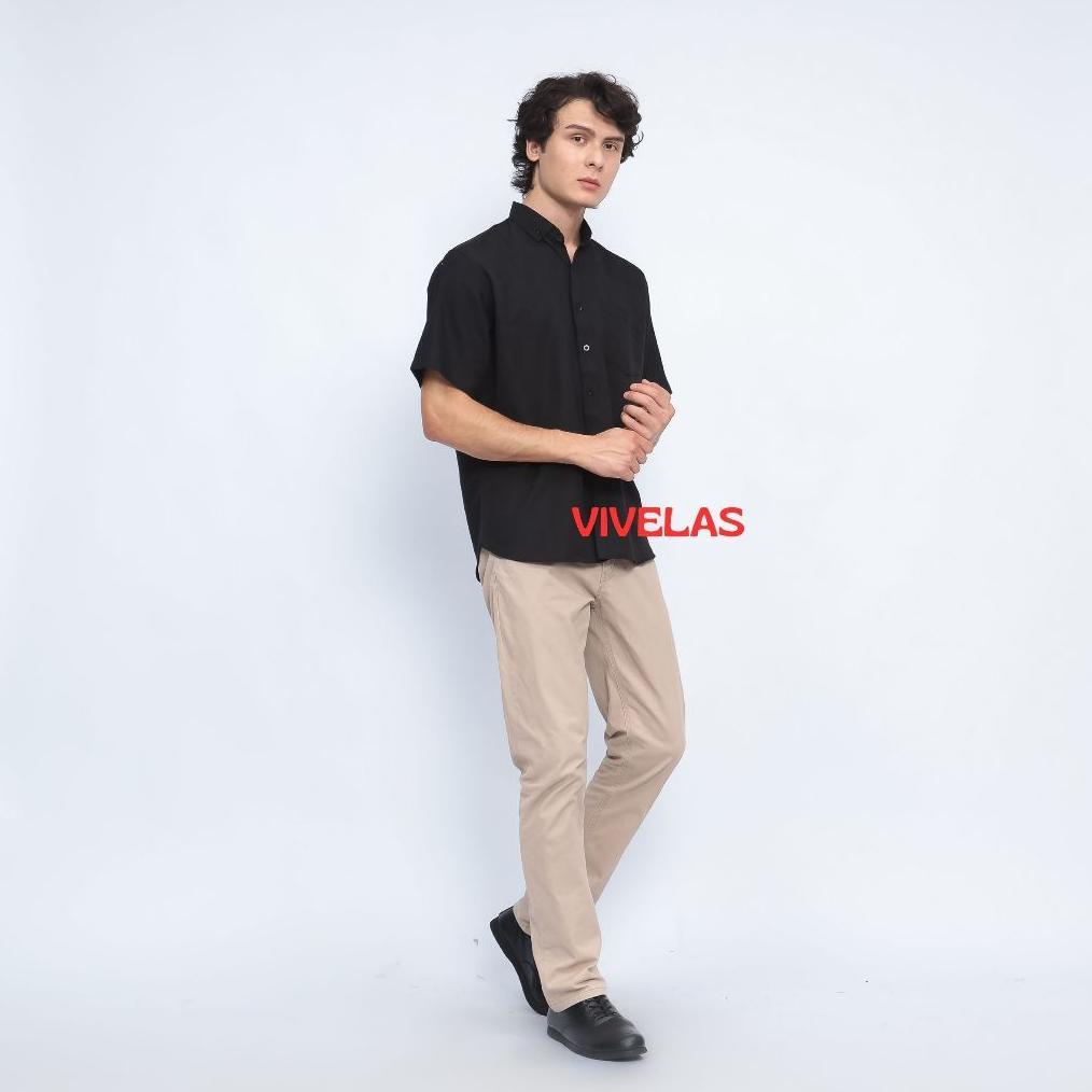terbaru kemeja polos pria lengan panjang model slimfit baju hem lengan tangan panjang cowok dewasa r