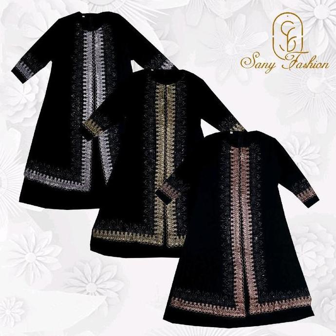 ABAYA ANAK  Hitam hijab// GAMIS ANAK PEREMPUAN Bordir Muslim Cewek