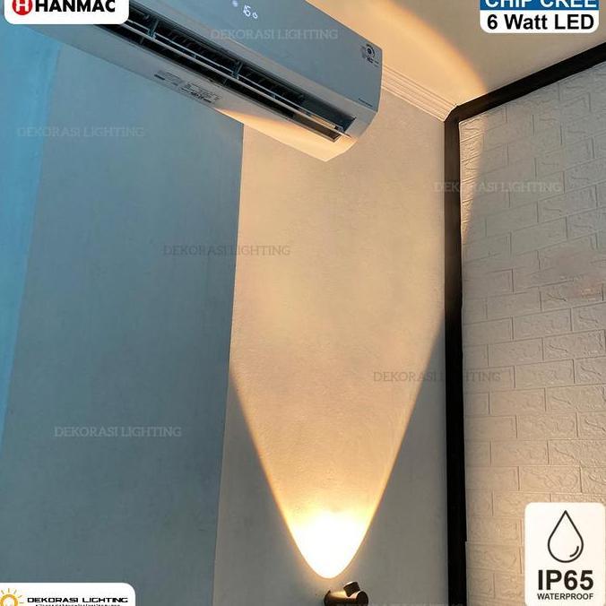 Lampu dinding taman pilar sorot led 6w stand outdoor waterproof dekor