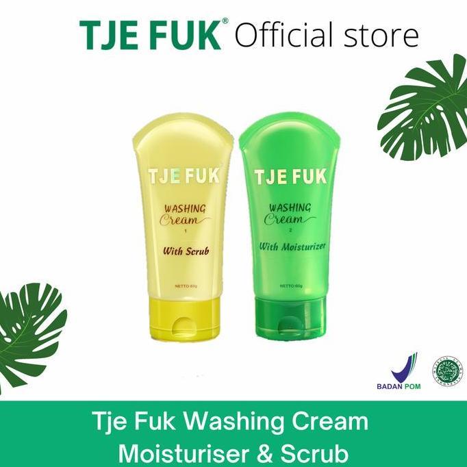 [ Paket ] TJE FUK Washing Cream Scrub & Moisturizer - Cleanser Wajah Best Seller