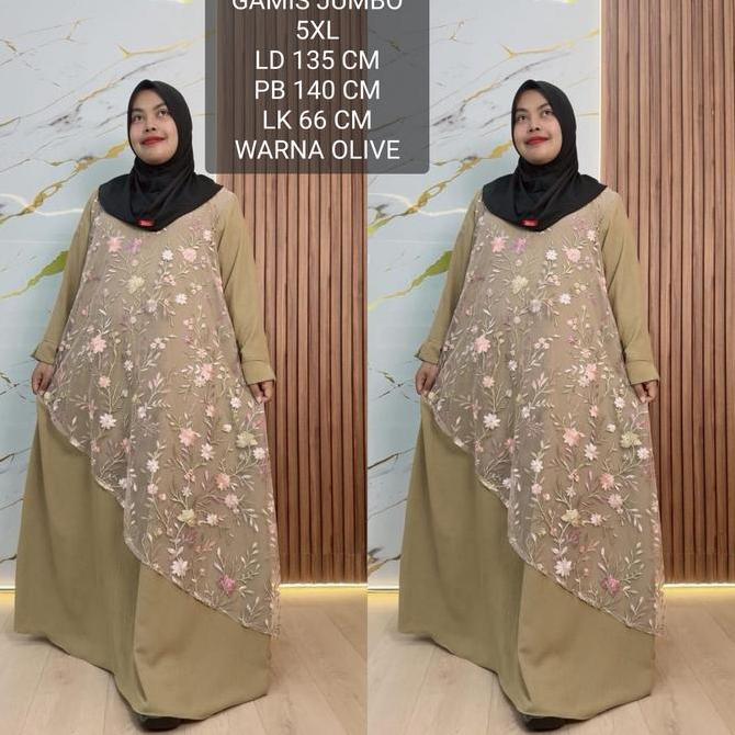 Gamis Brukat Super Jumbo Ld 135 Cm Model Terbaru Kekinian - Nadira Dress