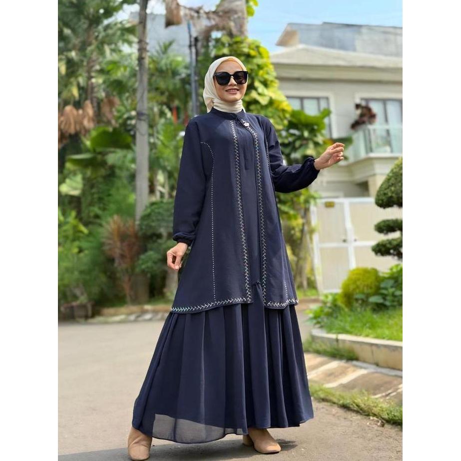 Dress NADIRA - Gamis Ceruty Babydoll Premium Bahan Nyaman & Lembut Desain Elegan Modern Cocok Sehari