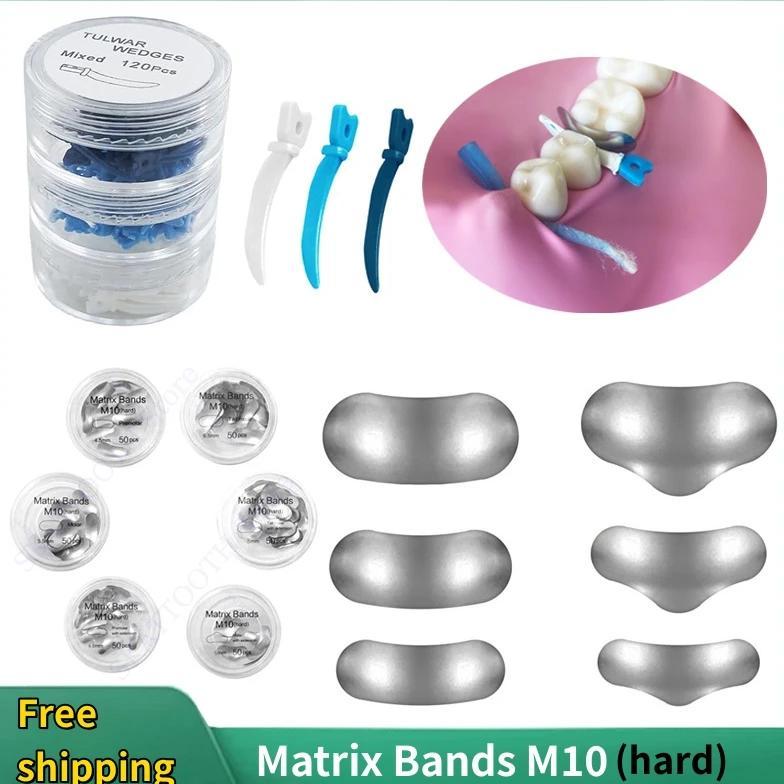 New Dental Matrix Bands Sectional Contoured Metal Matrices M10 Hard Dental Wedge Tulwar Wedges With 
