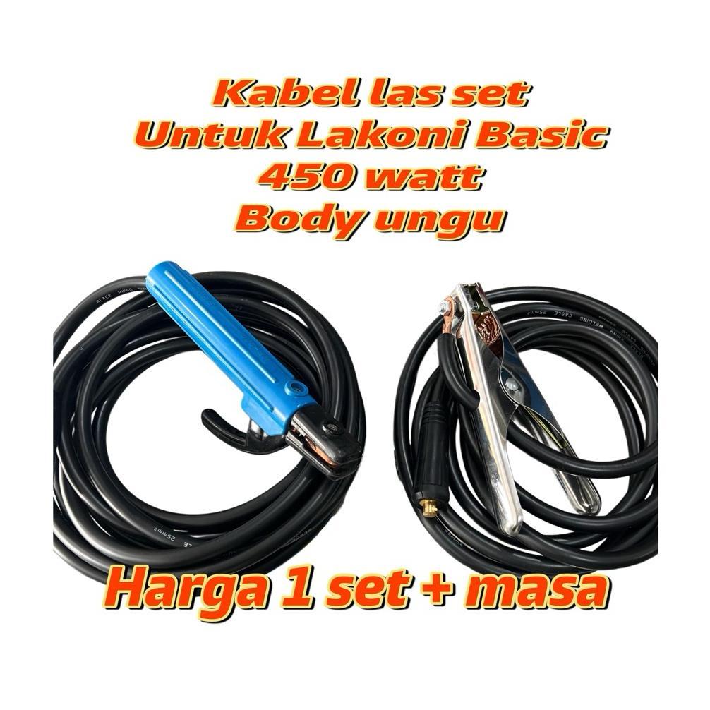 Kabel las set plus masa untuk mesin las lakoni basic 450 watt kabel las lakoni 25 mm