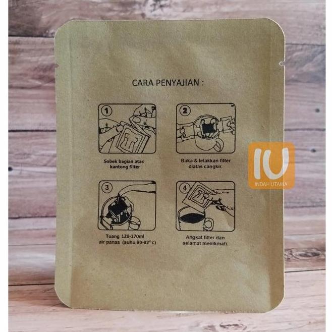 Kemasan Sachet Craft Printing Cara Seduh Kopi Drip Bag 50 Pcs