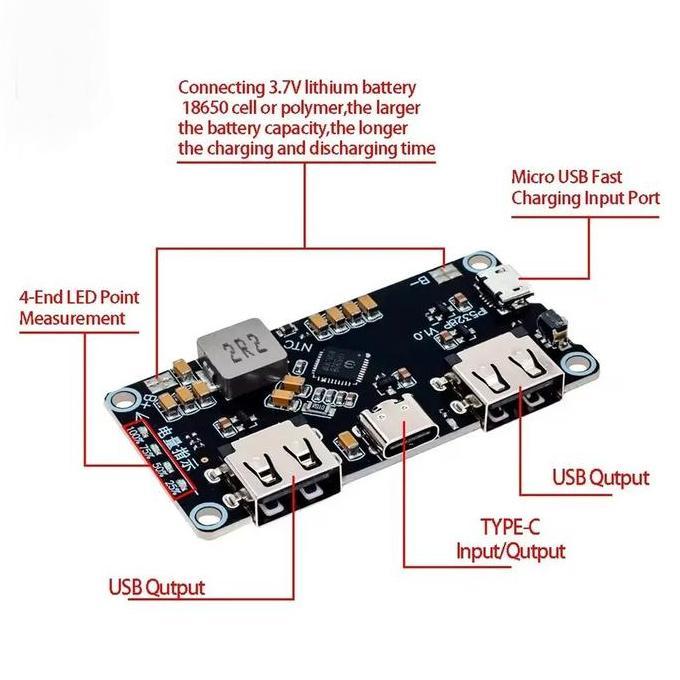 Lansungkirim- Ip5328P Module Powerbank Quick Charge 2 Usb Fast Charging Qualcomm Qc3 Charger