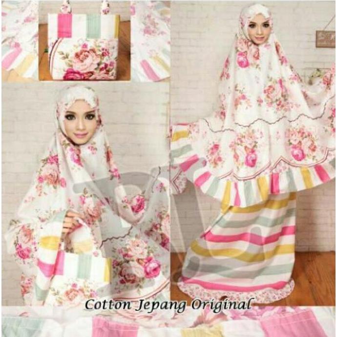 mukena katun jepang Dewasa pink rh