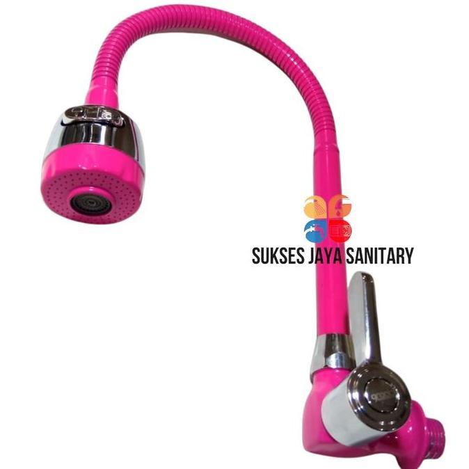 FATHERGLOUDES - KRAN CUCI PIRING WARNA PINK VARIASI HANDEL DRAD 1/2" AIR KERAN WASTAFEL KRAN  AIR