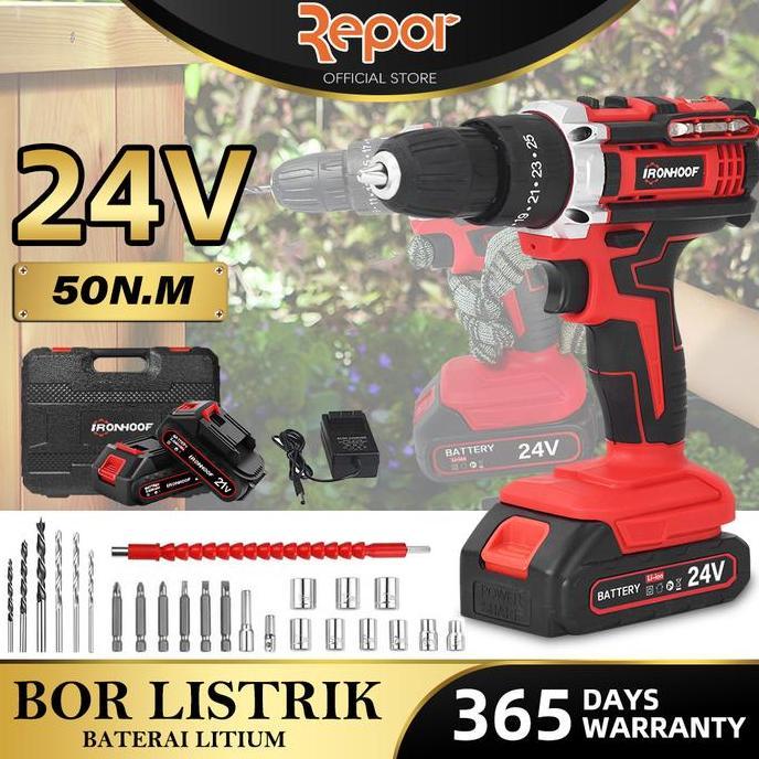 Powerx- Paket Mata Bor Set 27Pc Mesin Bor Baterai Cordless Drill Makita