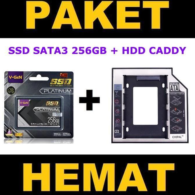 Saverain- Paket Ssd Caddy Slot 9.5Mm-12.7Mm Ssd 256Gb V-Gen Platinum Rescue Sata 3 Dvd Slot To Sdd S
