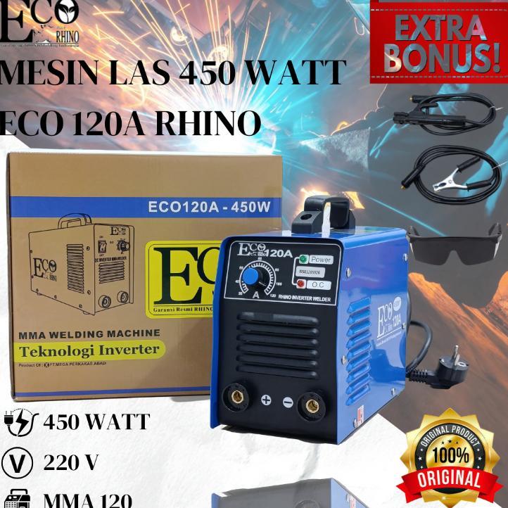 Mesin Las Rhino 450 watt Mesin Trafo Las Inverter MMA 120A 450Watt Las Listrik 450 Watt Travo Las EC
