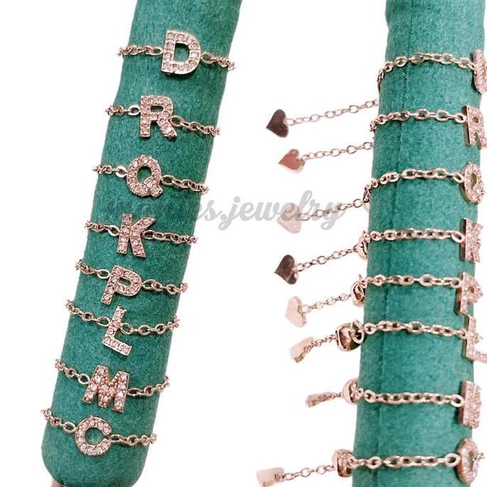 Gasajasii- Cc-T119 Cincin Serut Huruf A-Z Mata Tanam