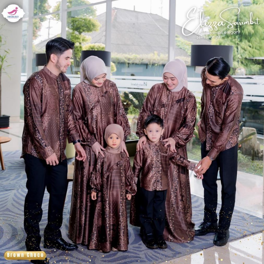 Sarimbit Keluarga Lebaran 2026 Couple Ibu Ayah Anak | Gamis Kondangan Elegan Zalira Kids