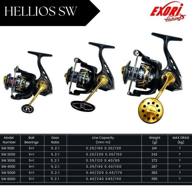 TERMURAH - EXORI Hellios SW 1000 2000 3000 4000 6000 reel pancing saltwater helios