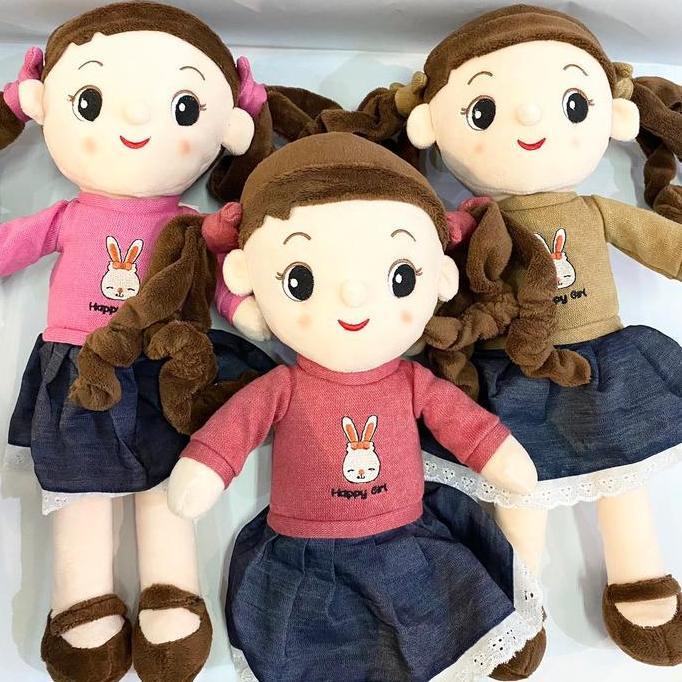Seulgi Boneka Doll Happy Girl Cantik Perempuan Kuncir 05021075 Bahan Silikon Lembut Full Bordir Ramb