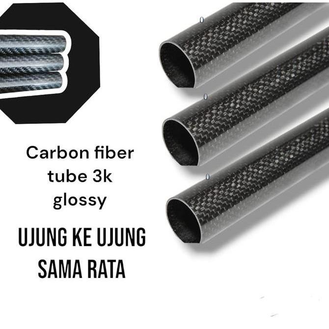 Lansungkirim- Pipa Carbon 6Mm X 4Mm Carbon Fiber 3K Kuat Dan Ringan