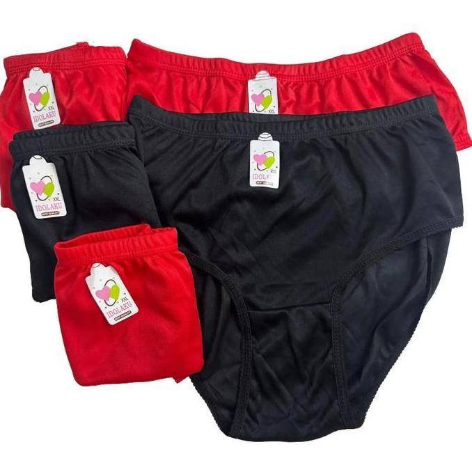 12PCS celana dalam wanita bahan katun satin hyget mudah di cuci / size L XL XXL Promo Murah