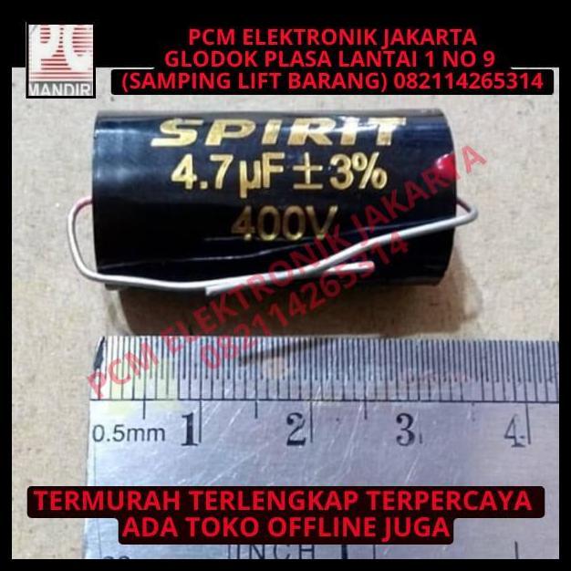 DISKON KAPASITOR CROSSOVER 4.7UF 47UF 4.7 47 UF 400V 400VOLT 400 V SPIRIT 