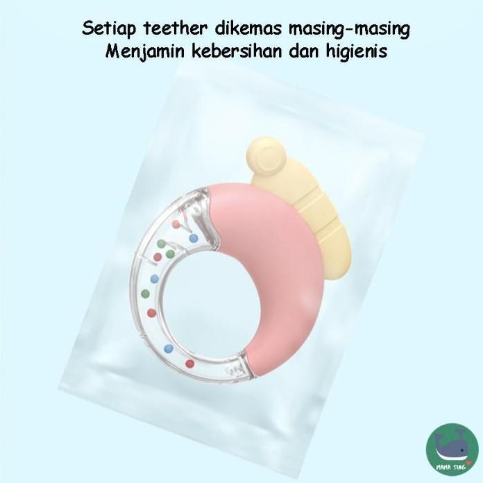 MAMA SING Baby teether Gigitan Bayi berbentuk Hewan Mainan Gigi Silikon + Kotak Paus