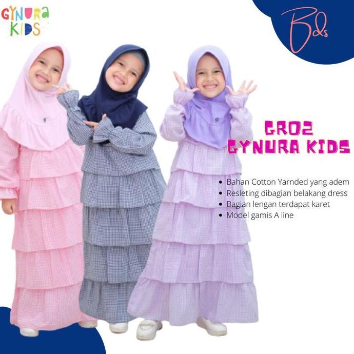 Gamis anak cantik bahan katun Gynura kids