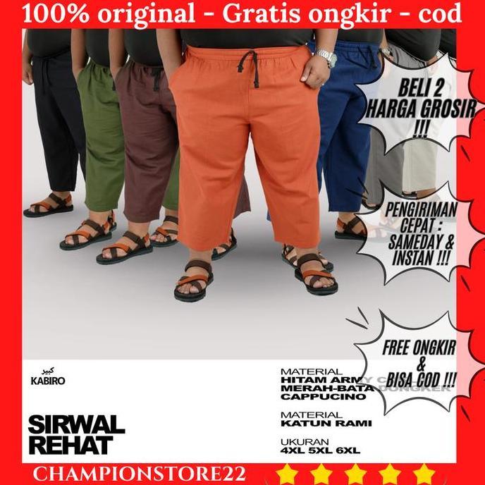 Sirwal Rehat Rosal Kabiro Celana Sirwal Jumbo Pria Berbadan Besar Big Size