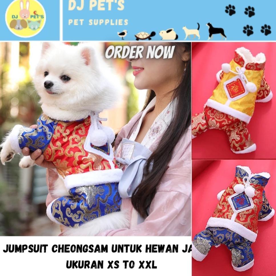 [SF] baju cheongsam imlek anjing dan kucing jantan premium jumpsuit imlek CNY21