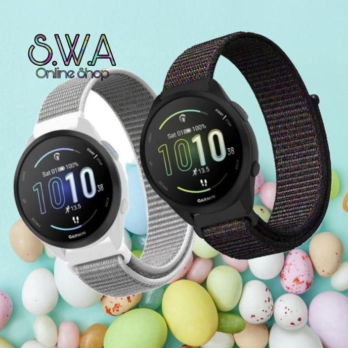 Strap Nylon Nilon Velcro Benang Garmin Forerunner 165 55 245 155 645 Music Non Musik