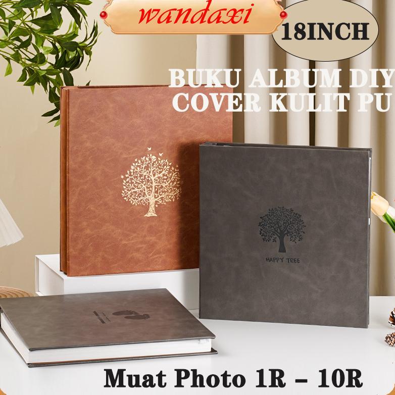 [GRY] Buku Album DIYBuku Album Magnetic Cover Kulit-Buku Album DIY 18 Inch Elegan Muat Foto 1R-10R/T