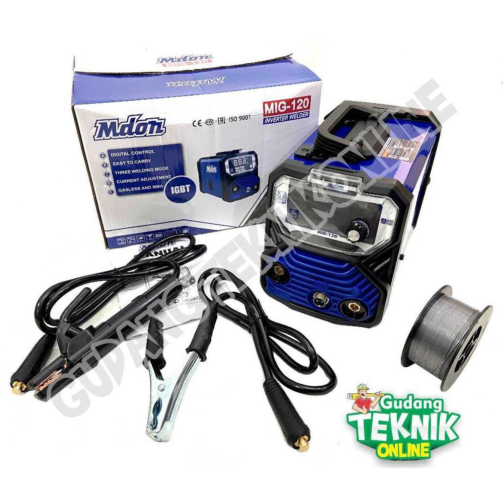 Mesin Las MIG MDON MIG-120 Inverter Las Listrik Trafo Travo Tanpa Gas Co MMA MIG 120 MIG120 MDON