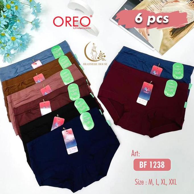 6PCS CD Wanita Oreo BF1238 Celana Dalam Wanita Premium Lembut Nyaman