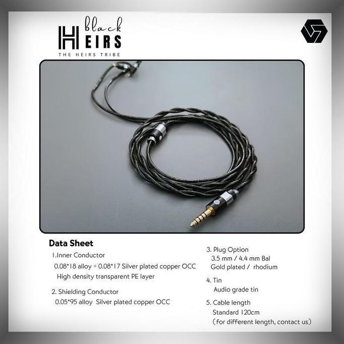 TERMURAH - VJC BLACK HEIRS Coaxial Custom Cable for IEM