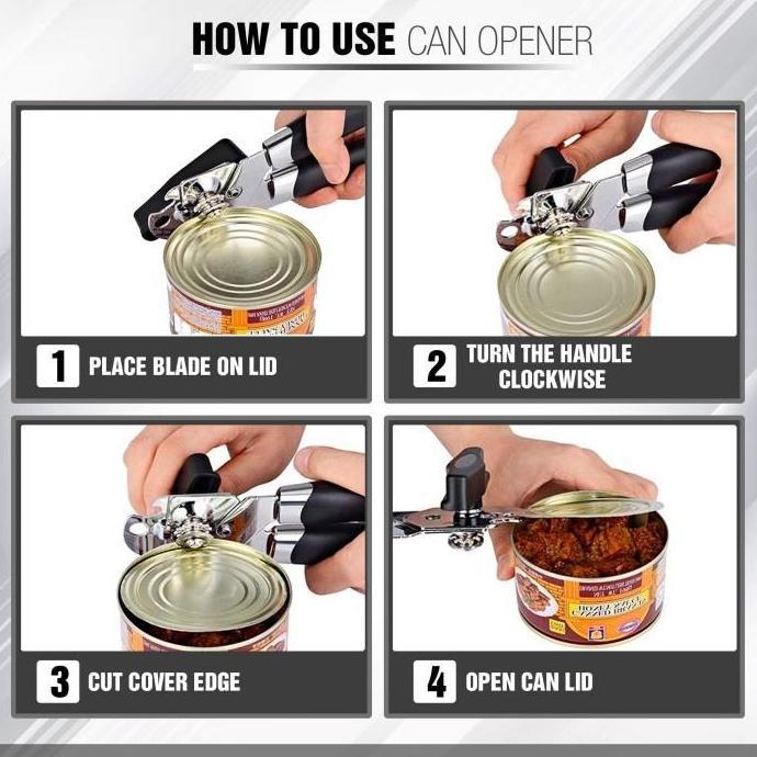 Can Opener Manual Alat Pembuka Kaleng Putar Susu Minuman Dan Kaleng
