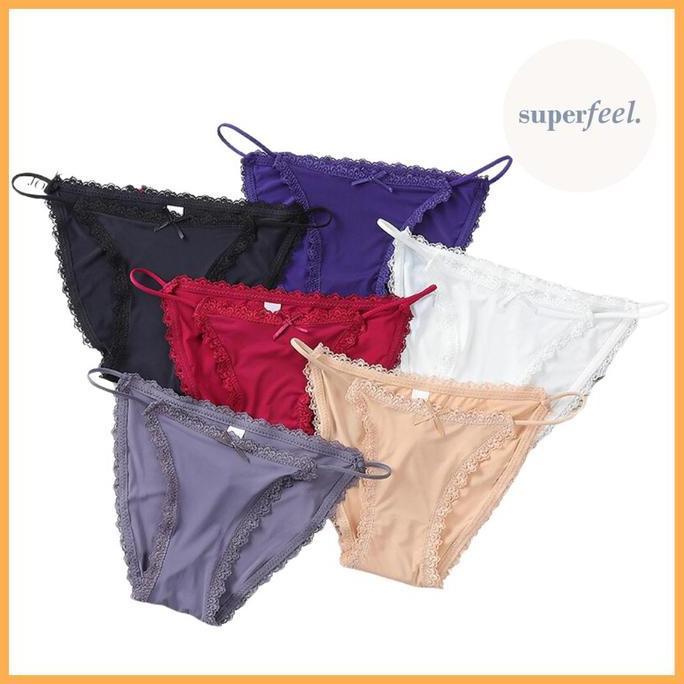 CD SEAMLESS WANITA SEKSI MODEL TALI BAHAN LEMBUT BROKAT Y PEREMPUAN CELANA DALAM DINAS KOLOR KANCUT 