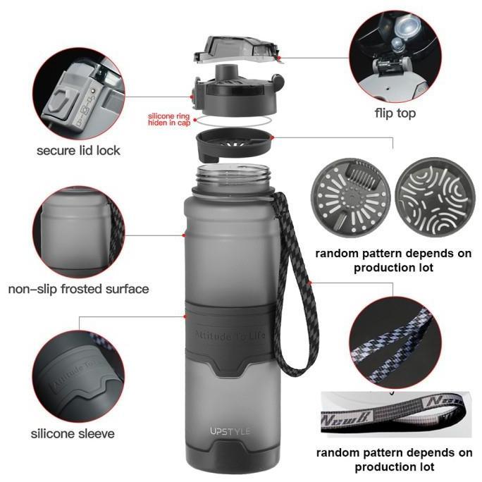 BOTOL AIR MINUM 1000ML UPSTYLE PREMIUM SPORT WATER BOTTLE FROSTED