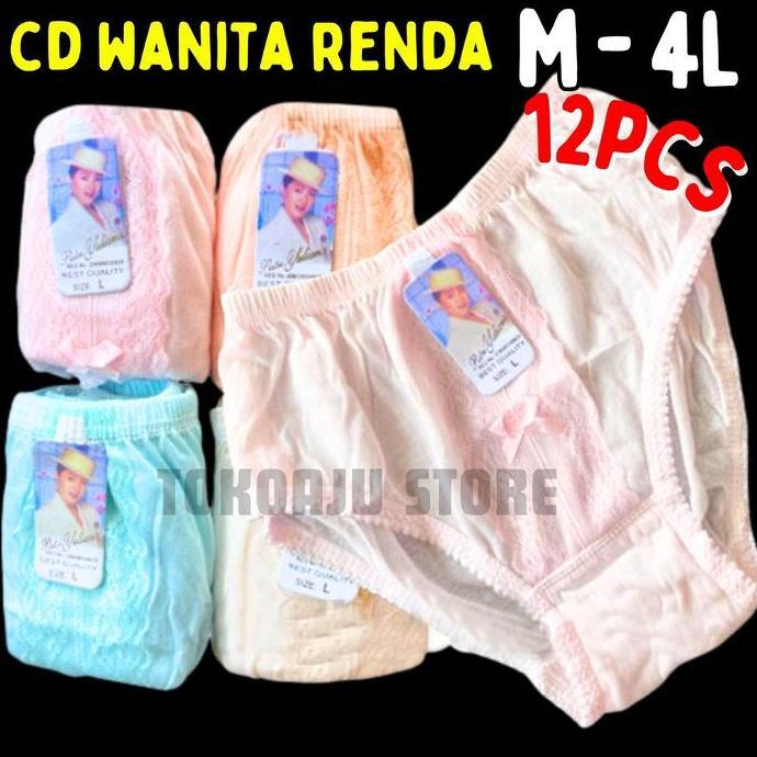 Lusinan 12 Pcs CD Yulia Renda Celana Dalam Wanita Dewasa Murah Meriah