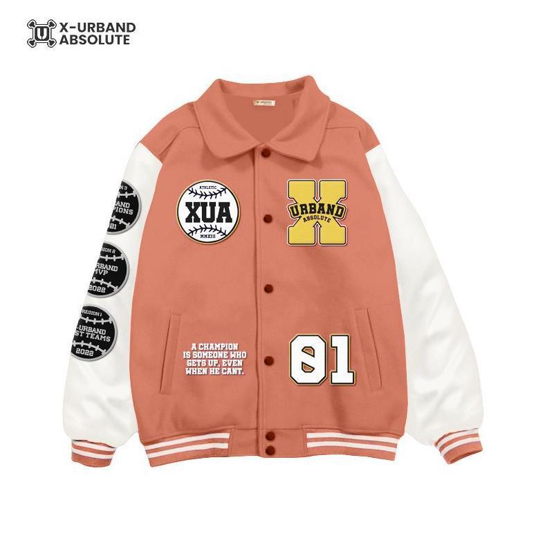 GARANSI XUA Jaket Varsity Baseball Jaket Unisex Vintage Baseball