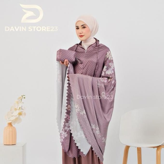 Davin-Mukena silk motif 2in1 Mukena Traveling dewasa terbaru  silk