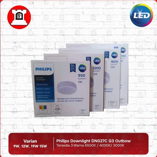 All Varian Philips Downlight DN027C G3 Outbow 9W / 12W / 15W / 19W / Lampu Downlight