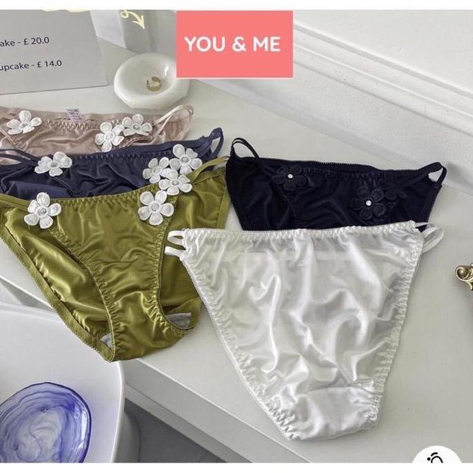 Celana Dalam Wanita Manis y Camellia Baru Satin Sutra