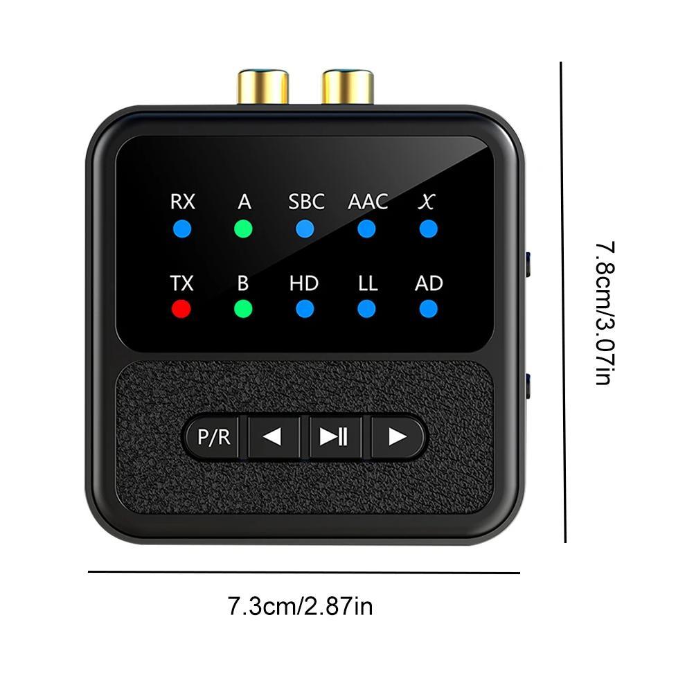 Bluetooth-Compatible Transmitter Receiver LED Display Wireless Audio Transmitter Wireless BT Receive