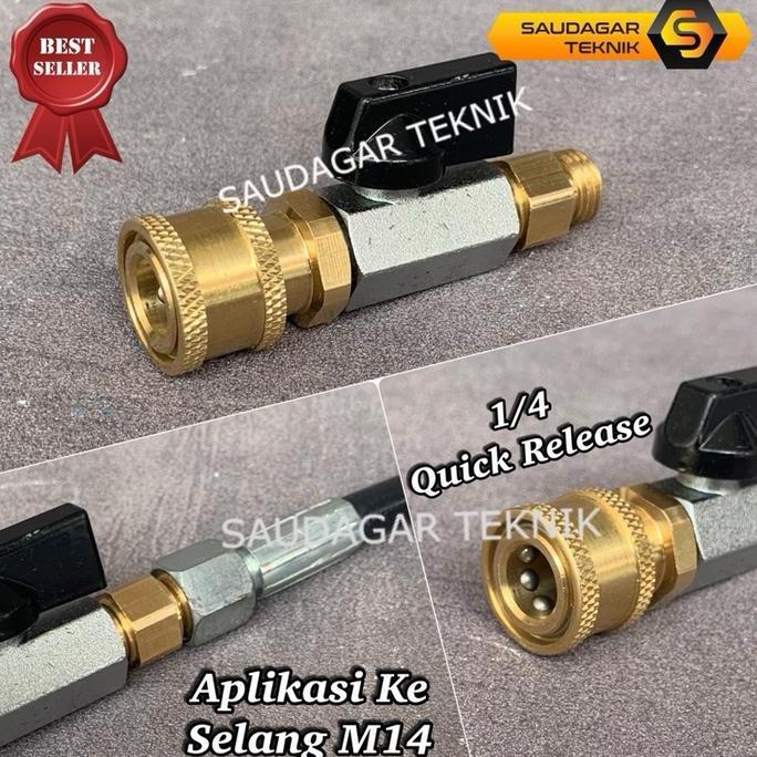 Otoco- Keran + Stik Nozzle Quick Release Cuci Ac Kolong Mobil Stop Keran Selang Mesin Steam Jet Clea