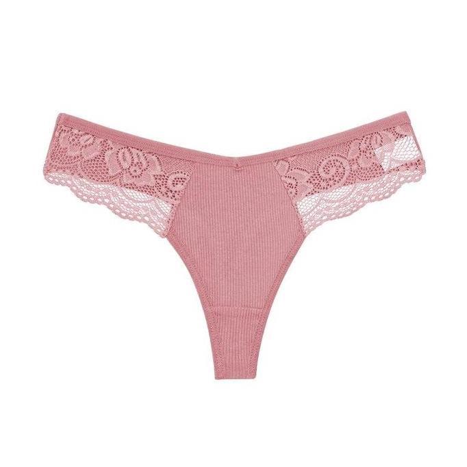 Verona Panties Celana Dalam CD Wanita Gstring Renda Brazillian Cewe Finetoo Thong Renda Katun Cotton