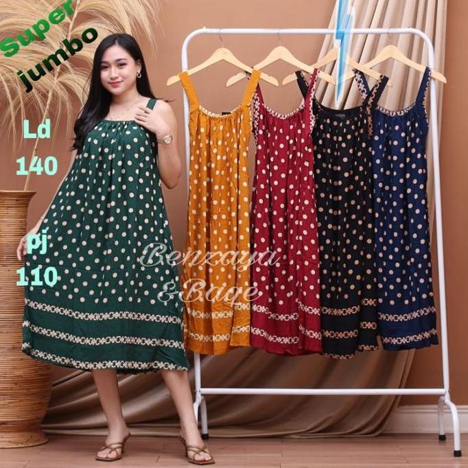 yukensimanis yukensi jumbo ld 140 bahan adem tebal tank top seksi Xxxxl baju tidur bumil busui Polka