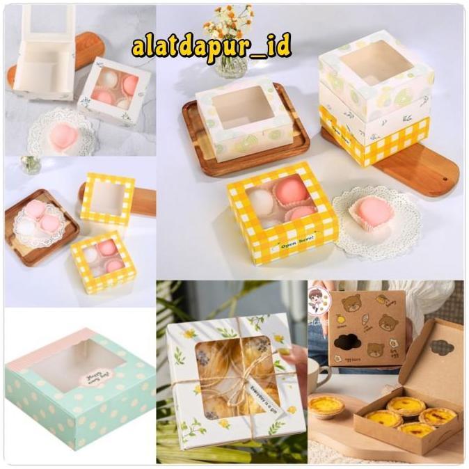 10pcs egg tart box kotak kue donut dessert box egg tart box pie soes