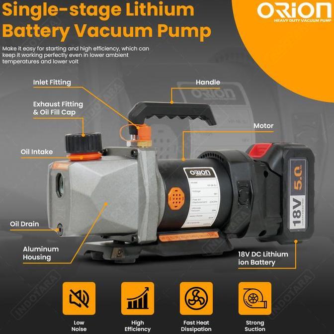 Otoco- Cordless Vacuum Pump Mesin Pompa Vacuum Orion Lithium Vp-18-1Li