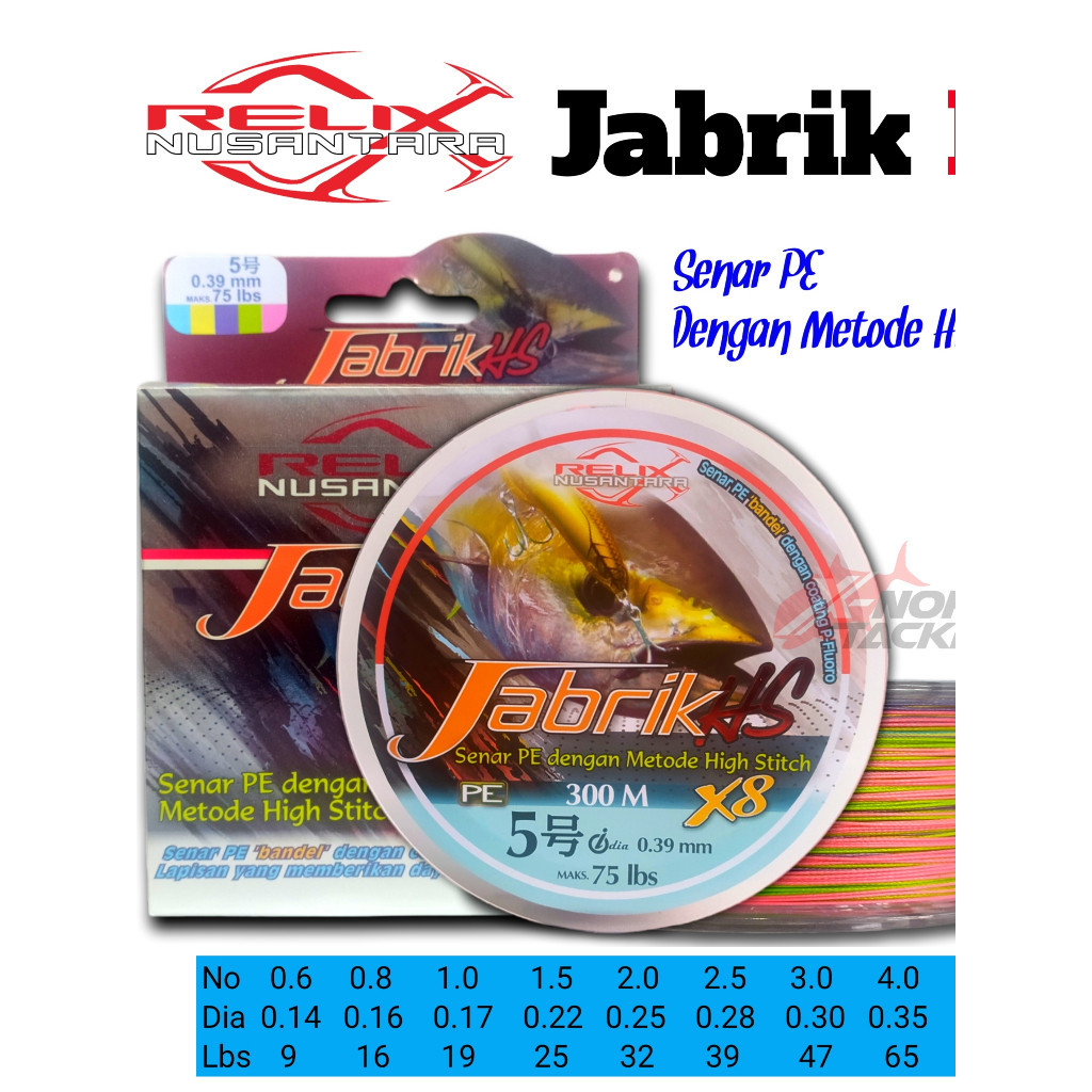TERLARIS (COD) SENAR PE JABRIK HS X8 JABRIK 200 METER JABRIK 300 METER PE RELIX NUSANTARA