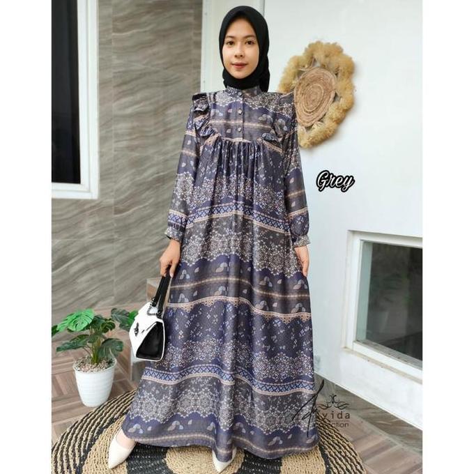 Dress Maxmara Luxury Motif/Gamis Maxmara Ethnic/ Dress Elegan Gamis Kancing Mewah Muslim